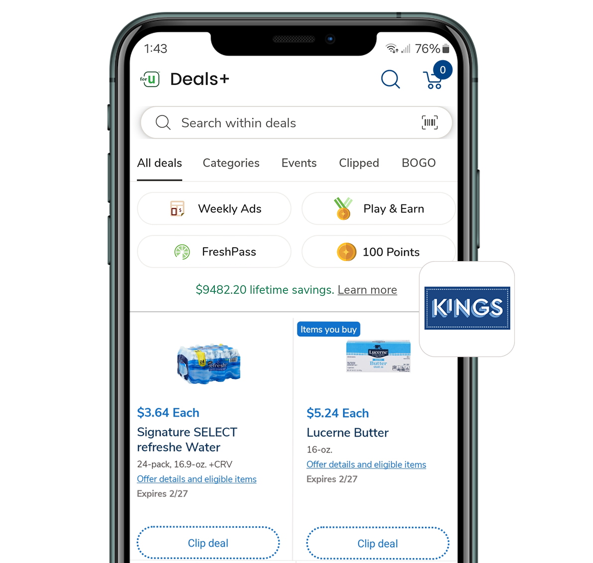 Kingsfoodmarkets APP Deals Tab